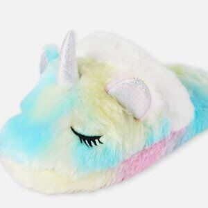 The Children's Place Girls Rainbow Tie Dye Unicorn Slippers -VARIOUS